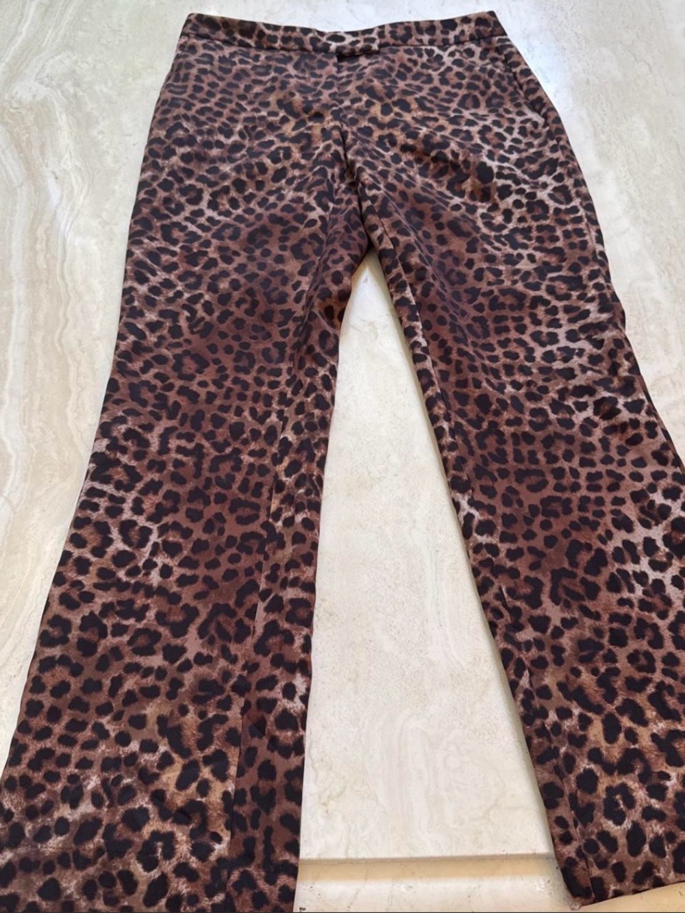 Zara Brown Leopard Print Flare Pants